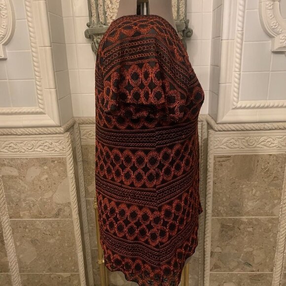 BRITTANY BLACK. Size 1X. Nubby Stretch Pullover Short Sleeve Top. B85. - Picture 2 of 3